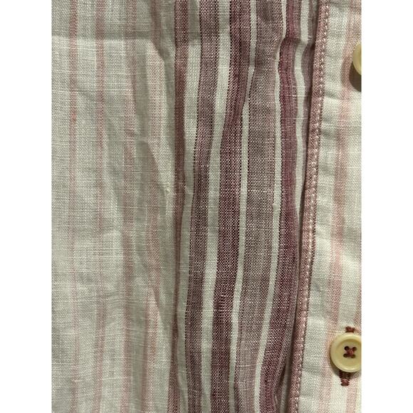Tommy Bahama 100% Linen Long Sleeve XXLarge Purple/Pink / White Men's Button - Picture 2 of 8
